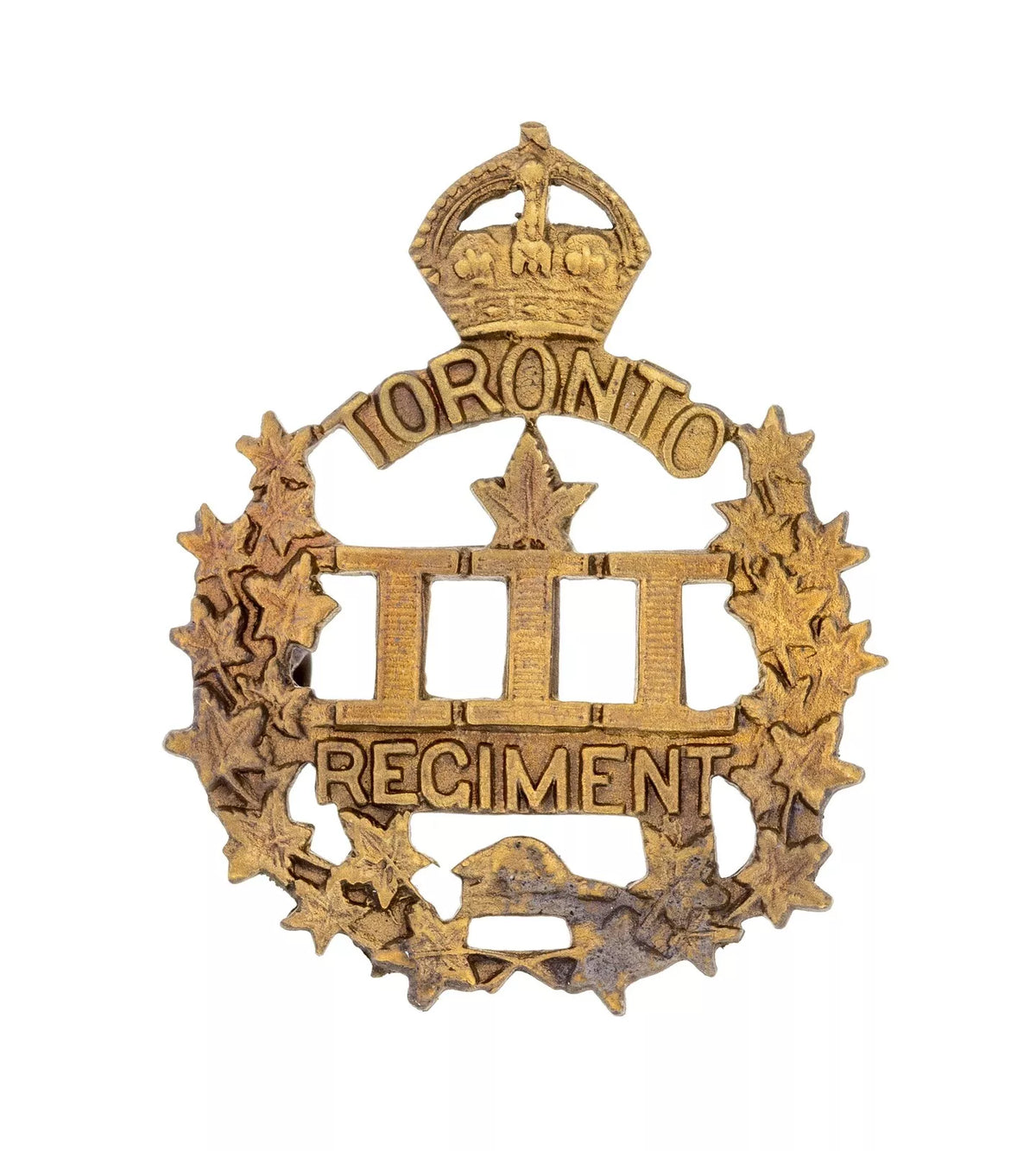 3rd Canadian Toronto Battalion Expeditionary Force Cap Badge Brass Metal