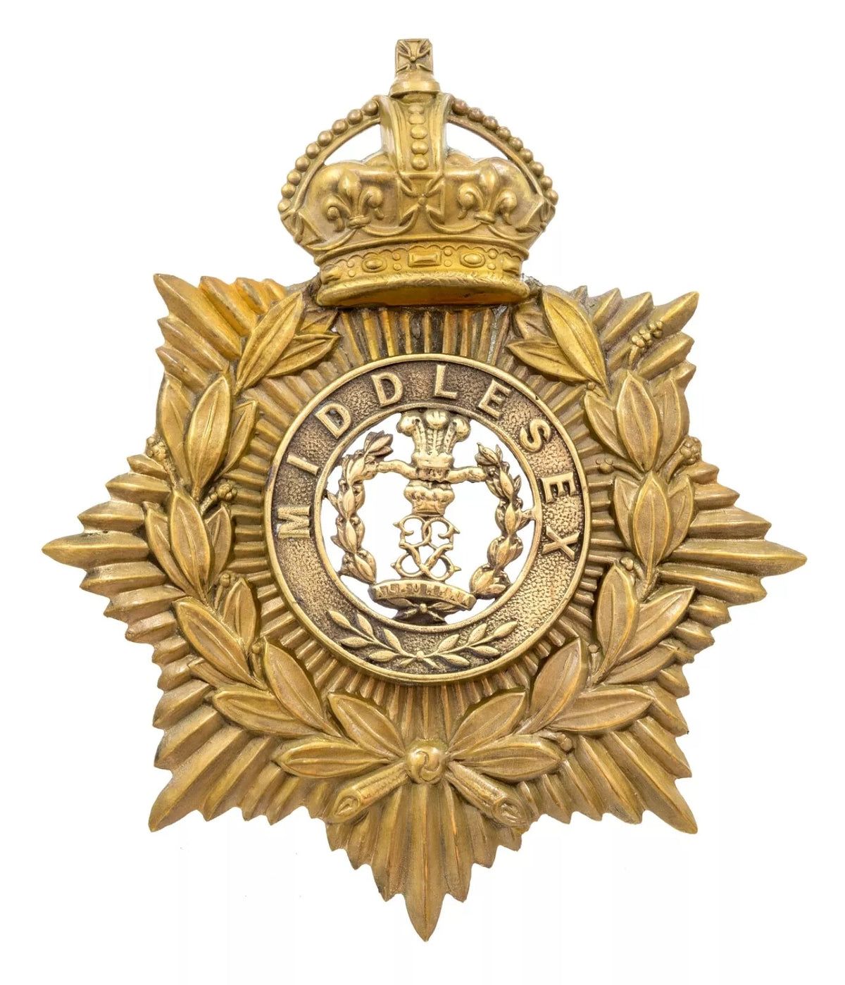 Helmet Plate & Middlesex Centre Brass Metal