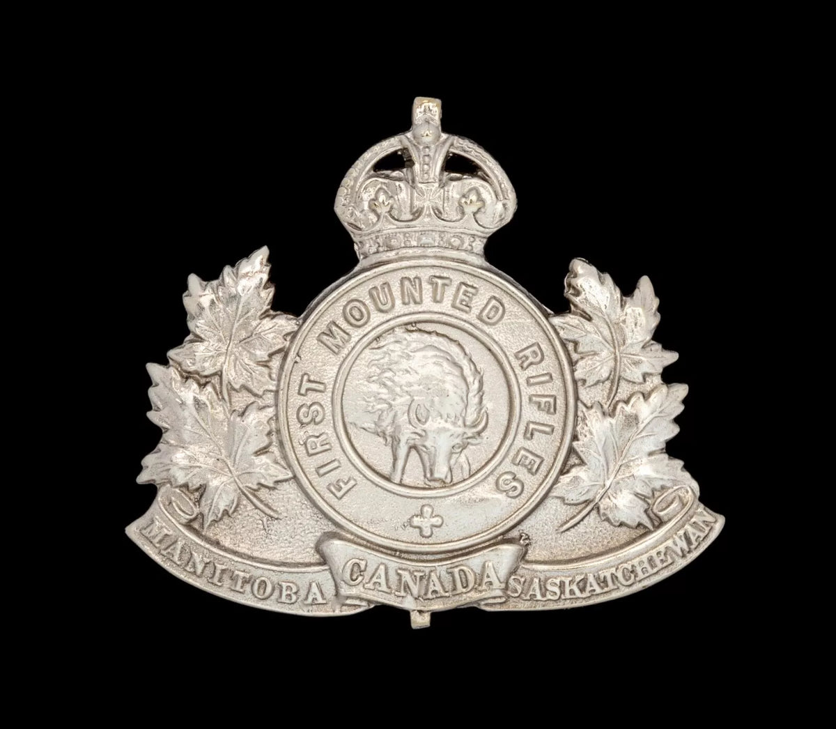 1st Canadian Mounted Rifles Cap Badge Hallmarked Silver