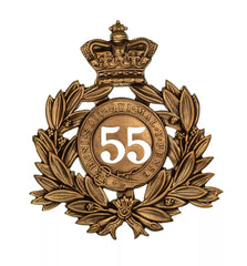 55th Border 2nd Battalion Regiment Last Shako Plate Brass Metal