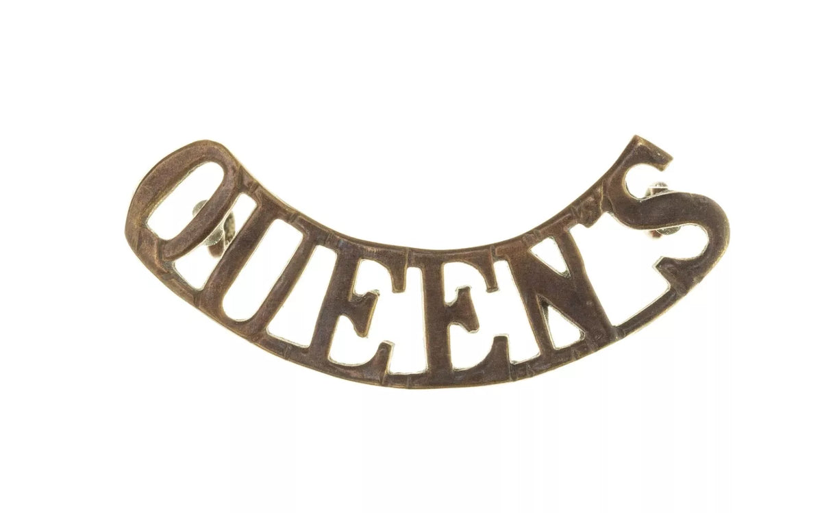 Queens Shoulder Title Brass Metal