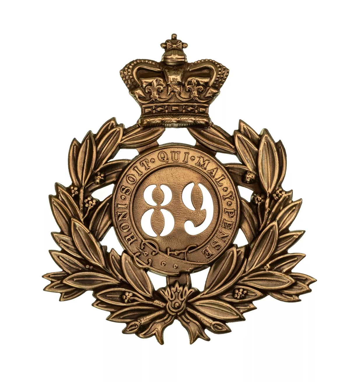 89th Royal Irish Fusiliers Regiment Last Shako Plate Brass Metal
