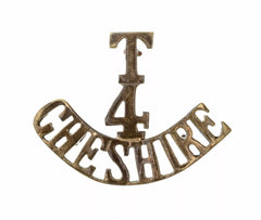 T.4 Cheshire Shoulder Title Brass Metal