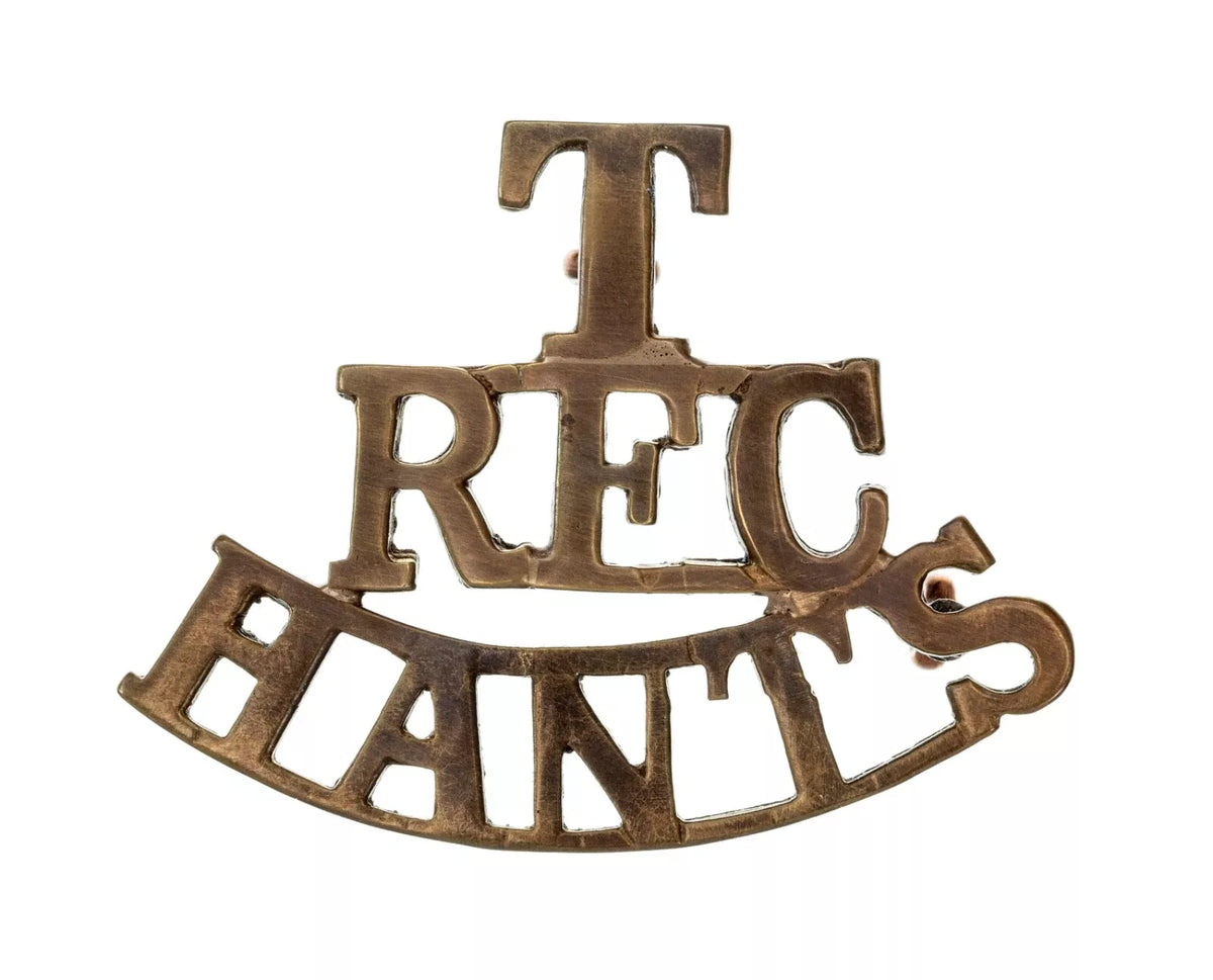 T R.F.C Hants Shoulder Title Brass Metal