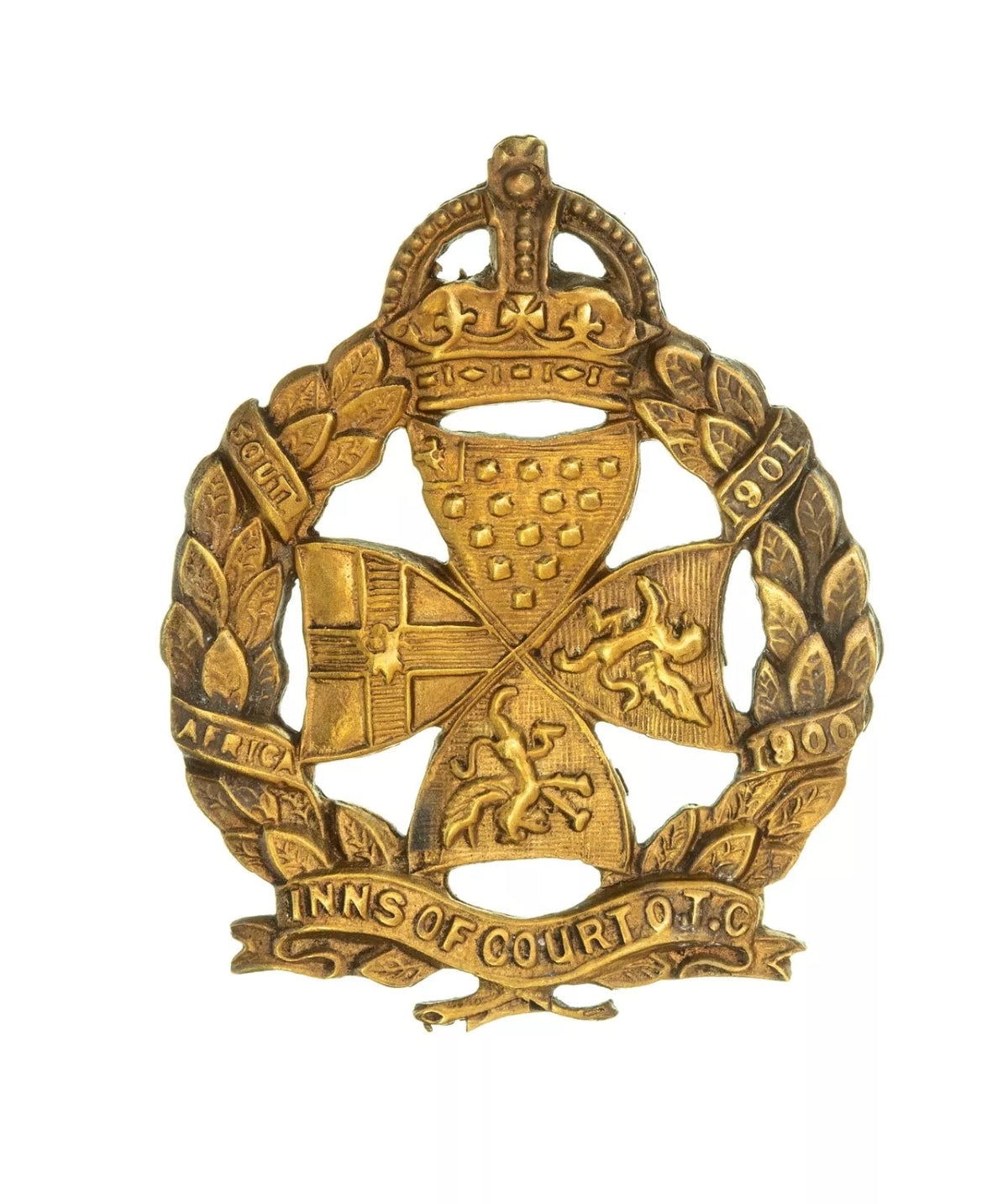 Inns of Court O.T.C Cap Badge Brass Metal