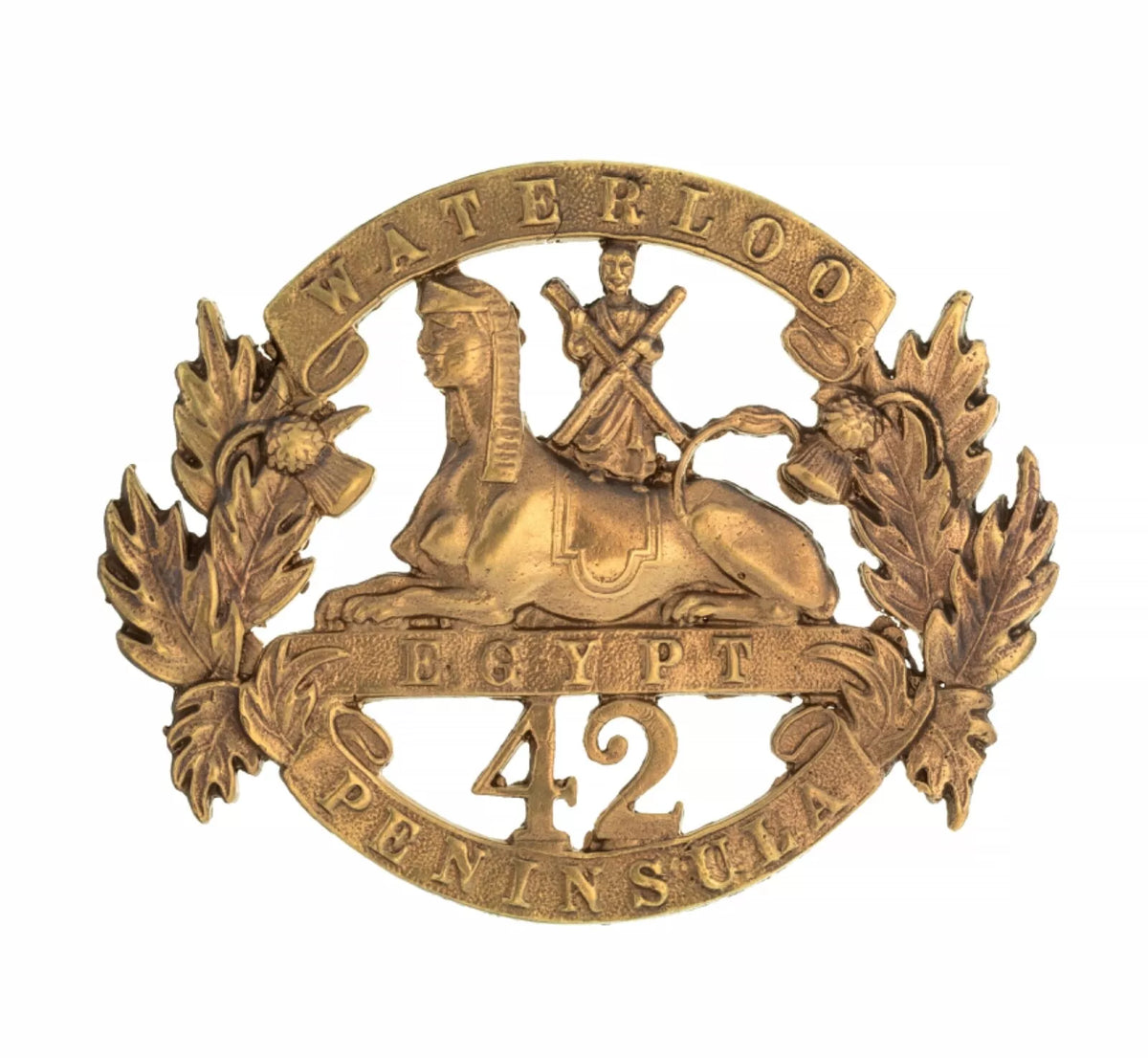 42nd Black Watch Regiment Glengarry Badge Brass Metal