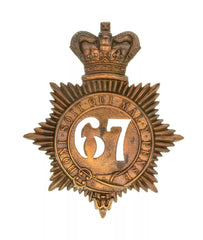 67th Hampshire 2nd Battalion Regiment Quilted Shako Plate Brass Metal