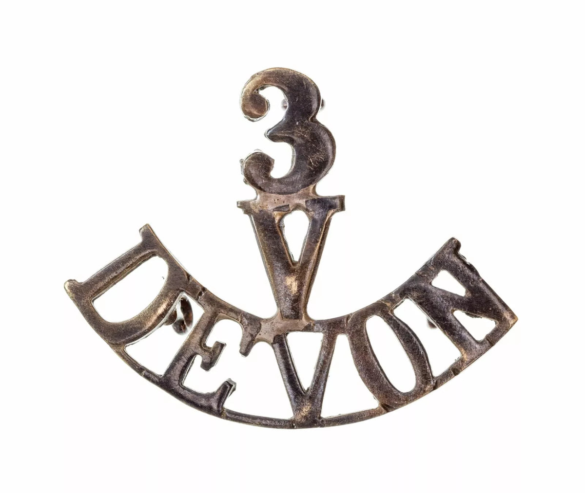 3 Volunteers Devon Shoulder Title Brass Metal