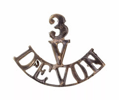 3 Volunteers Devon Shoulder Title Brass Metal