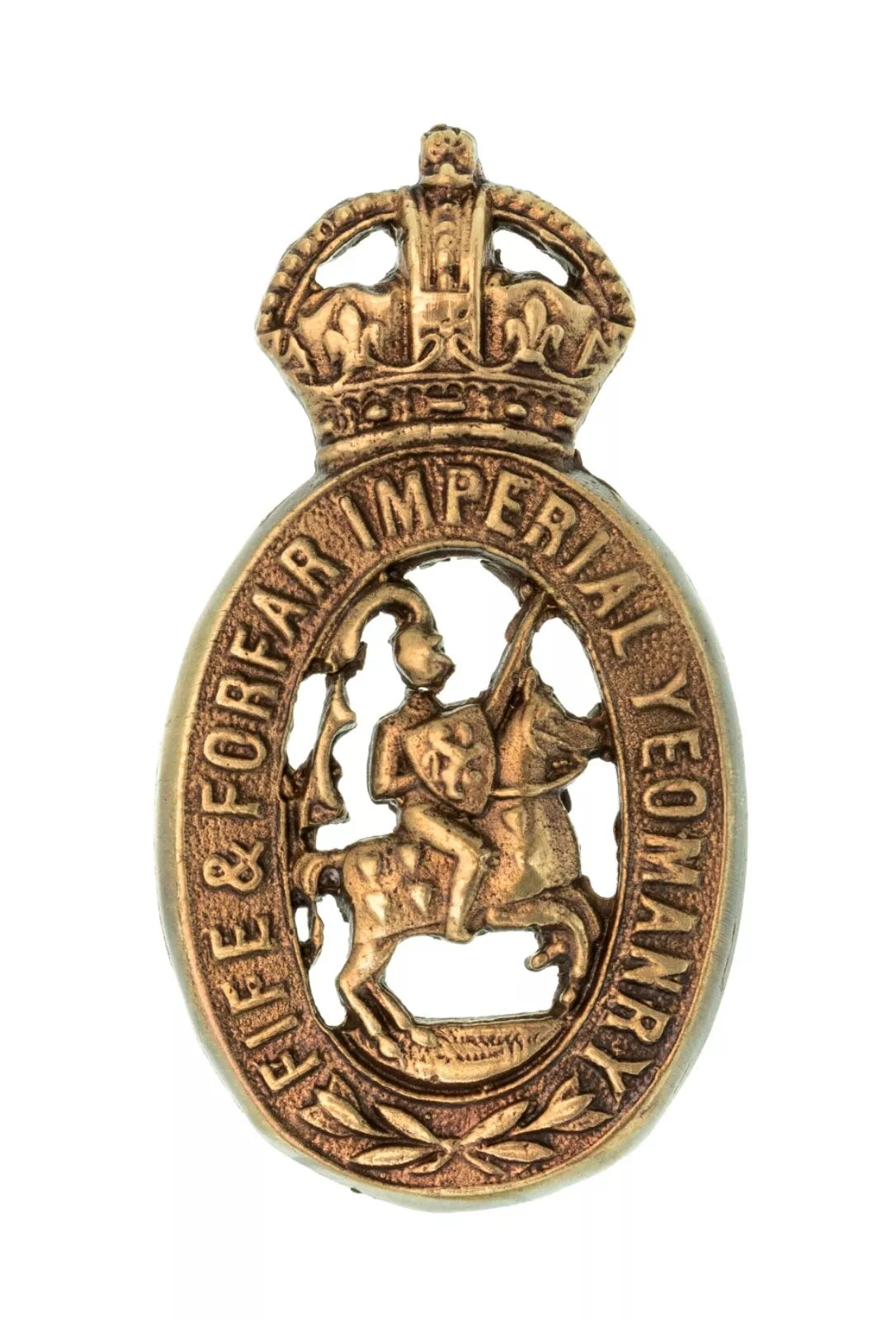 Fife & Forfar Imperial Yeomanry Cap Badge Brass Metal
