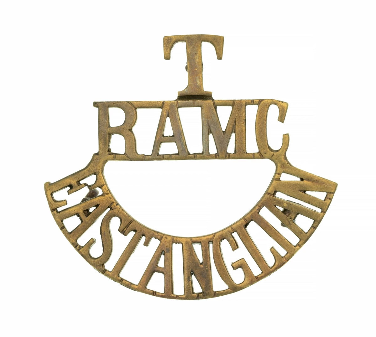 T R.A.M.C East Anglian Shoulder Title Brass Metal