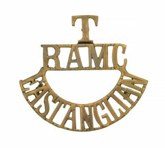 T R.A.M.C East Anglian Shoulder Title Brass Metal
