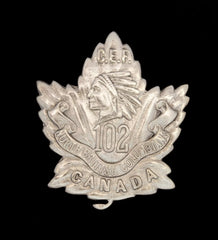 102nd North British Columbians Infantry Canadian Cap Badge Hallmarked Silver