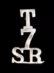 T 7 Scottish Rifles Shoulder Title White Metal