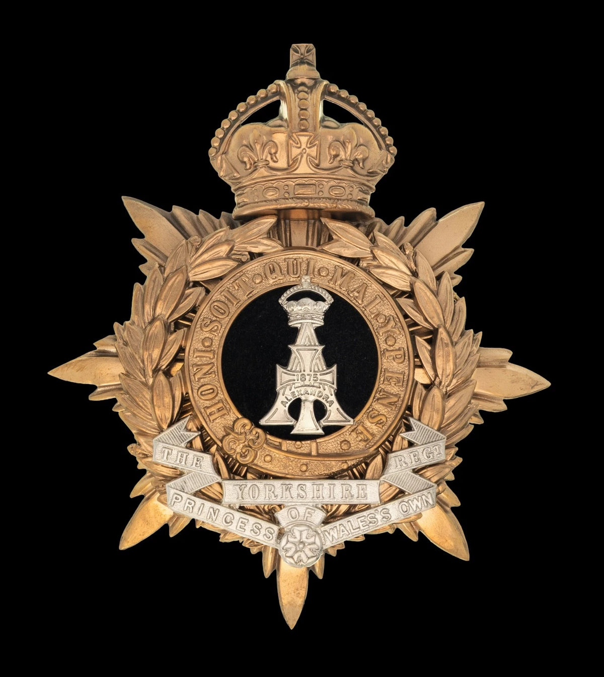 Kings Crown Green Howards The Yorkshire Regiment Blue Cloth Helmet Plate