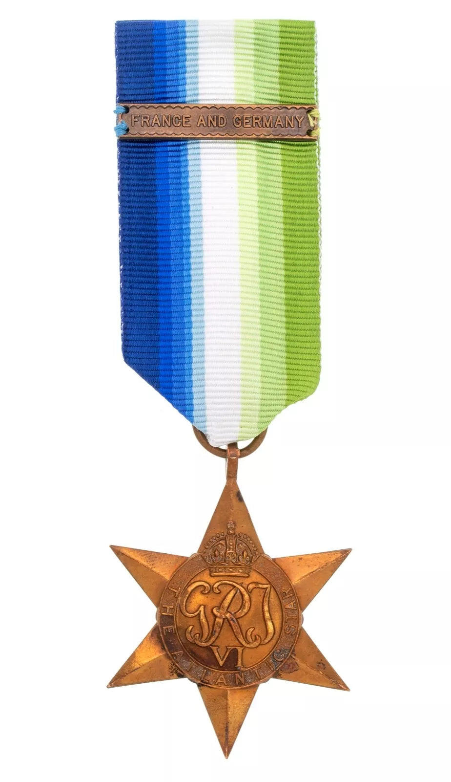 WW2 British Atlantic Star Medal With France And Germany Clasp