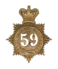 59th East Lancashire 2nd Battalion Regiment Quilted Shako Plate Brass Metal