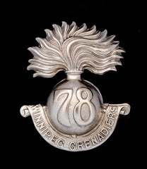 78th Canadian Winnipeg Grenadiers Cap Badge Hallmarked Silver