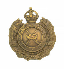 10th County of London Paddington Rifles Cap Badge Brass Metal