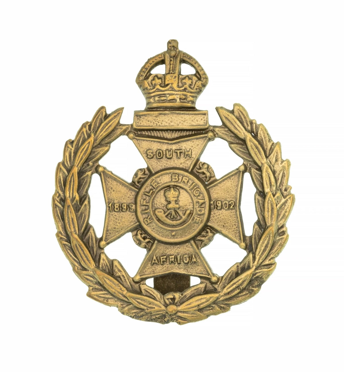 Rifle Brigade South Africa Cap Badge Brass Metal
