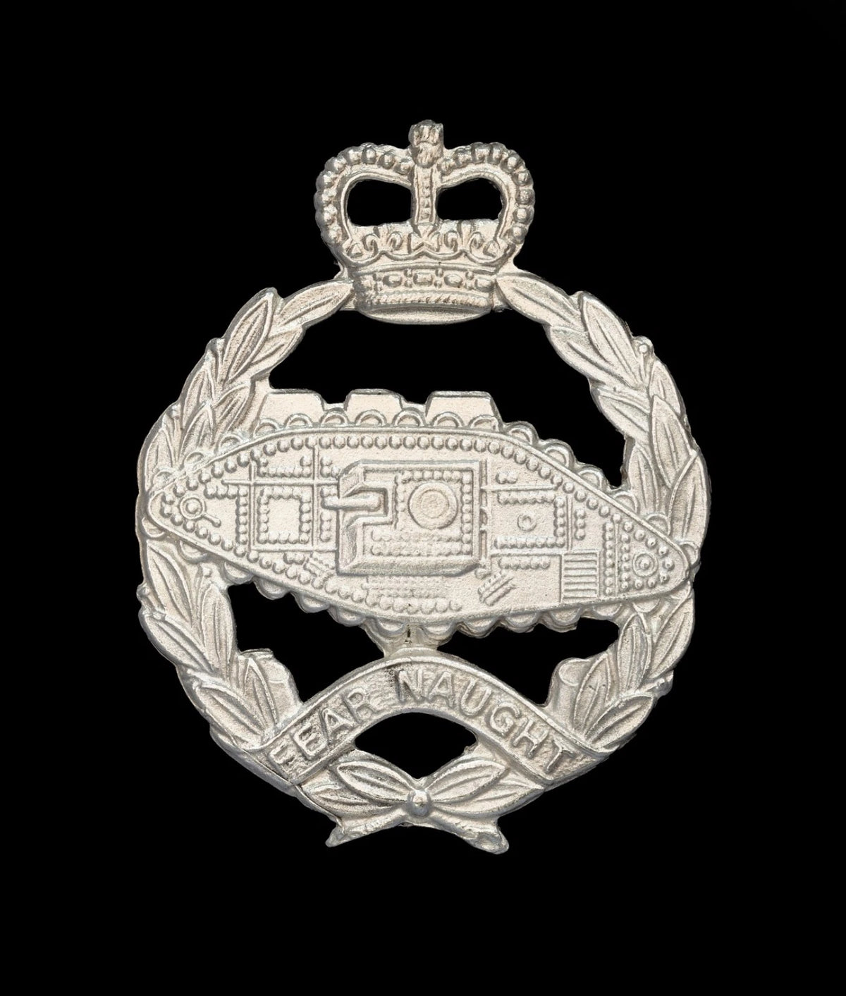 Queens Crown Royal Tank Corps Cap Badge Hallmarked Silver