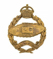 Tank Corps Cap Badge Brass Metal Facing Right