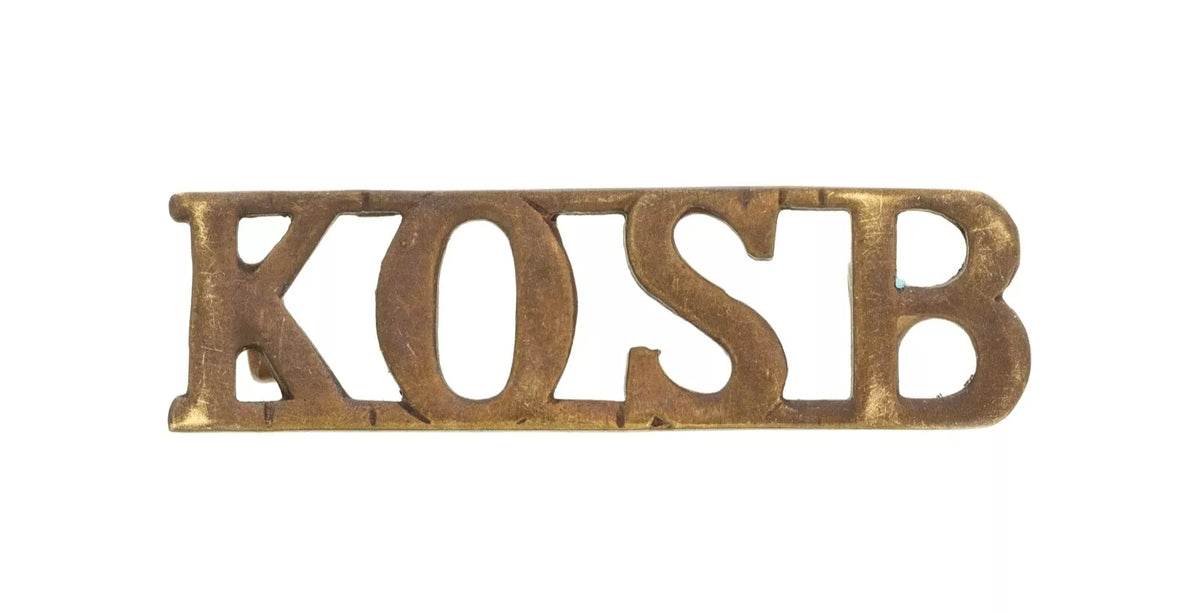 Kings Own Scottish Borders Shoulder Title Brass Metal