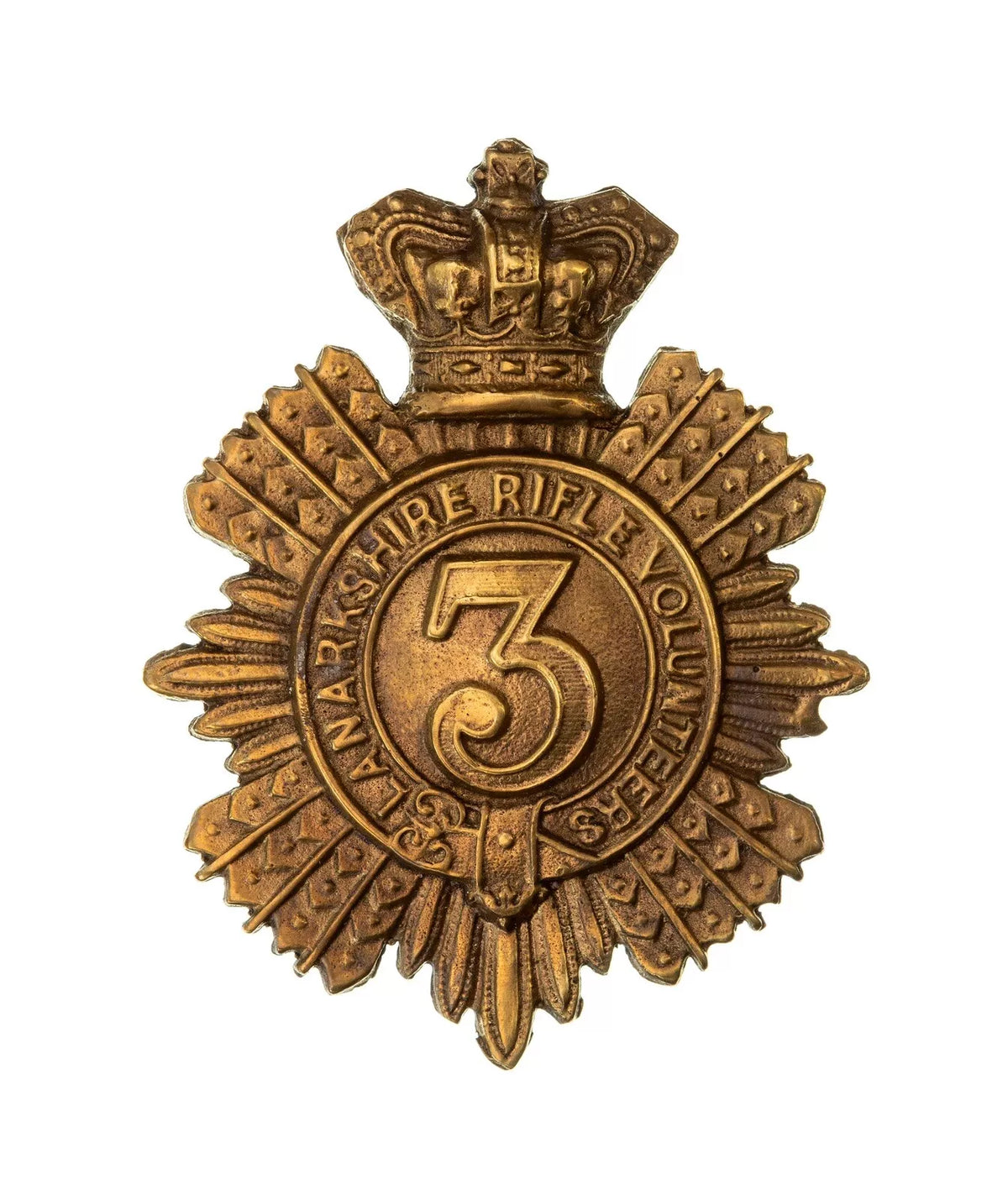 3rd Lanarkshire Rifle Volunteers Cap Badge Brass Metal