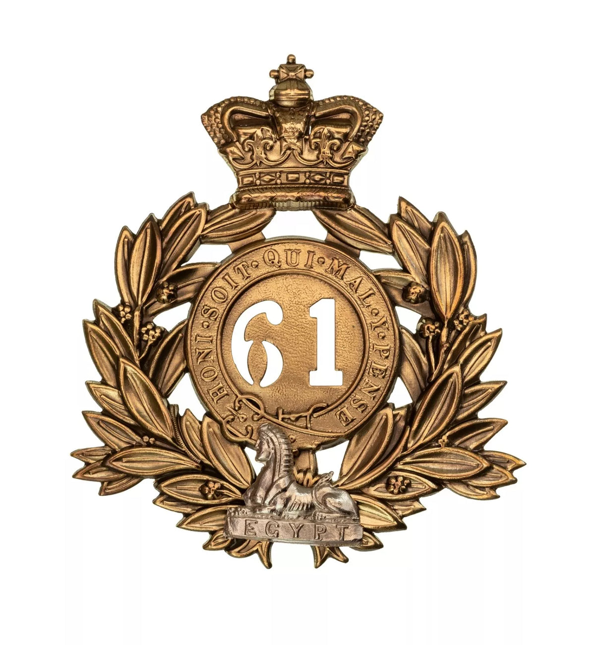 61st 2nd Battalion Gloucestershire Officers Last Shako Plate, Silver Sphinx