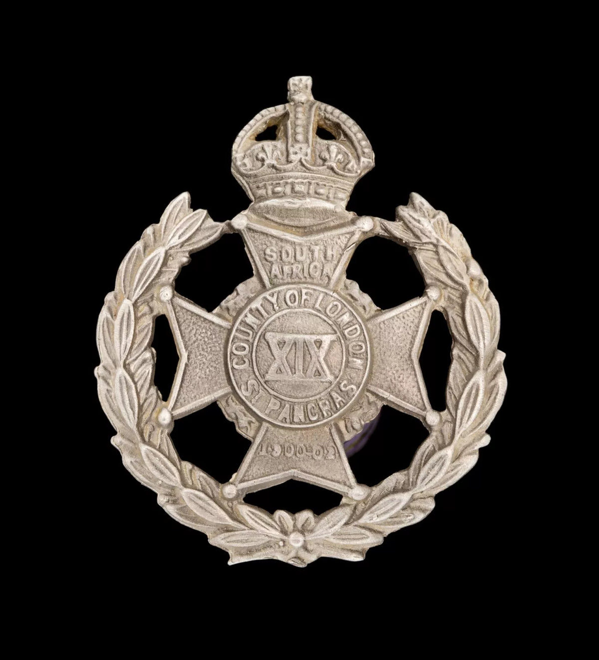 19th ST Pancras County of London Cap Badge Hallmarked Silver