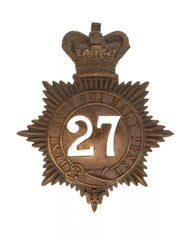 27th Inniskilling Regiment Quilted Shako Plate Brass Metal