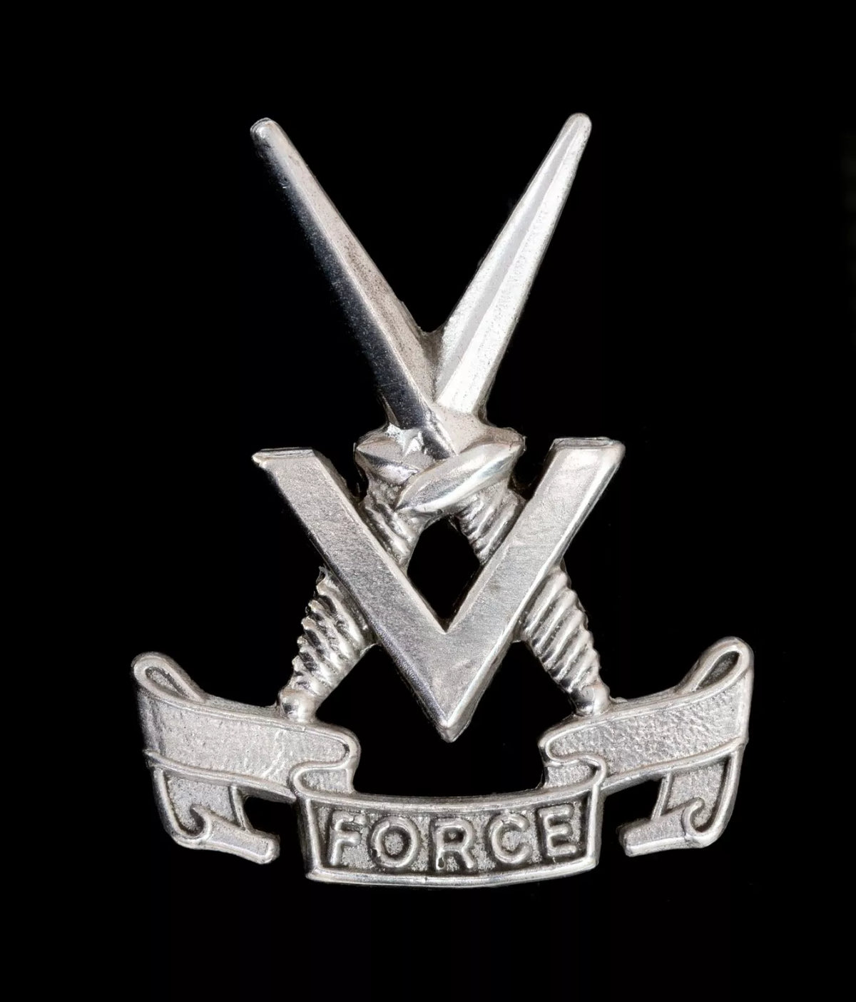 V Force Cap Badge Hallmarked Silver