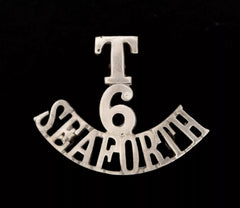T 6 Seaforth Shoulder Title White Metal