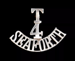 T 4 Seaforth Shoulder Title White Metal