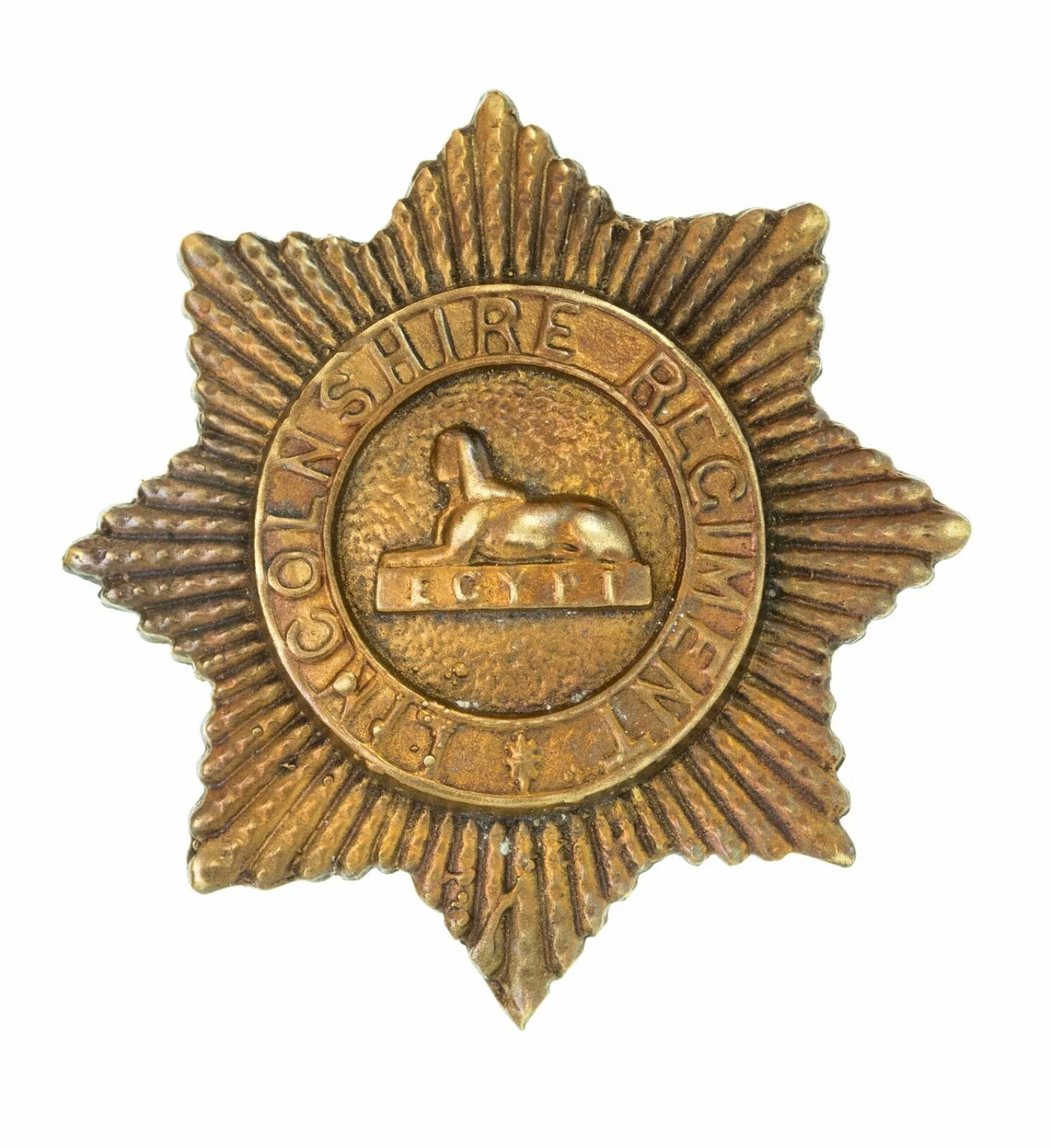 Lincolnshire Regiment Officers Cap Badge Brass Metal