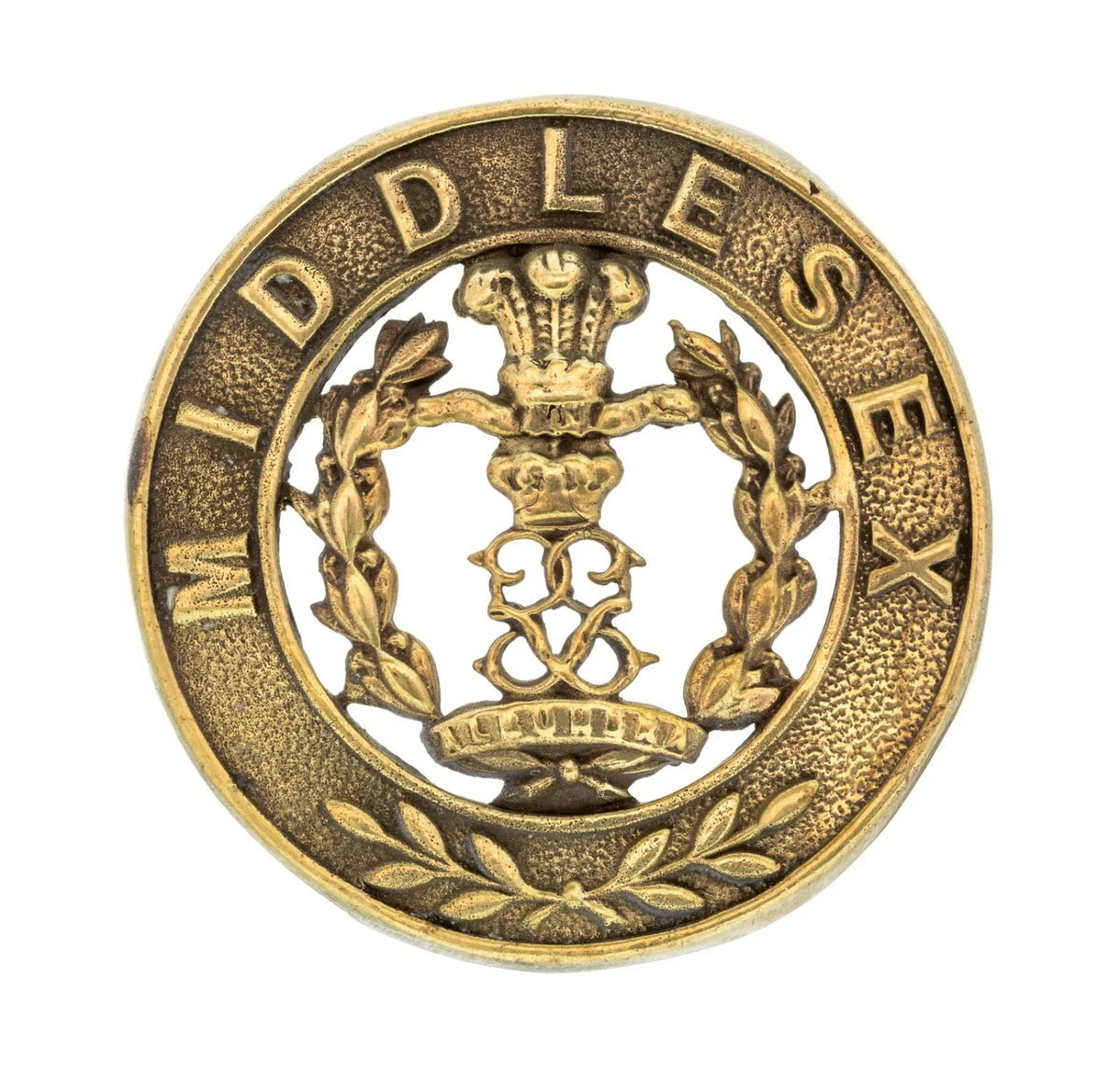 Middlesex Helmet Plate Centre Brass Metal