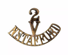 2 Volunteers N.Stafford Shoulder Title Brass Metal