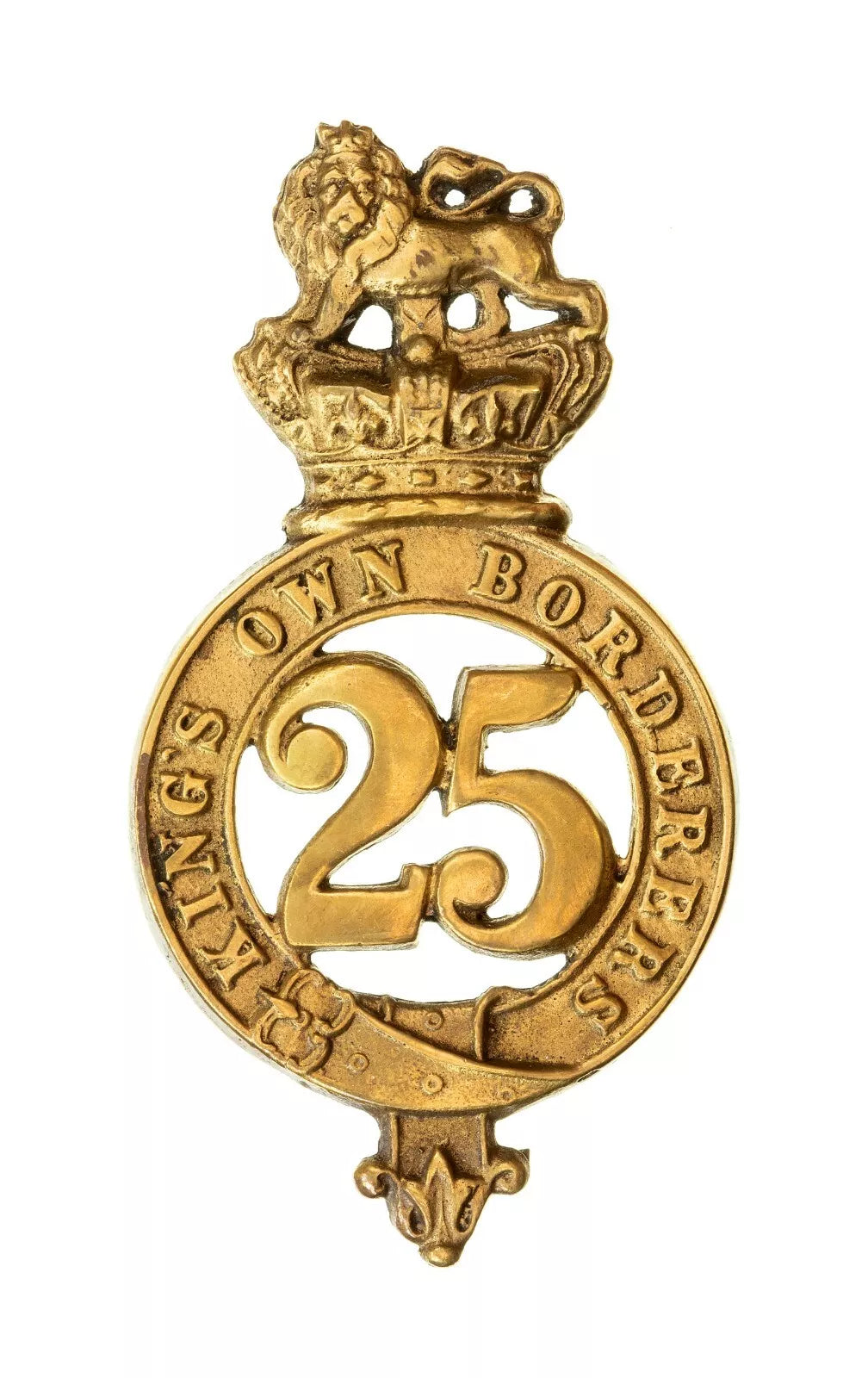 25th Kings Own Scottish Borders Glengarry Badge Brass Metal