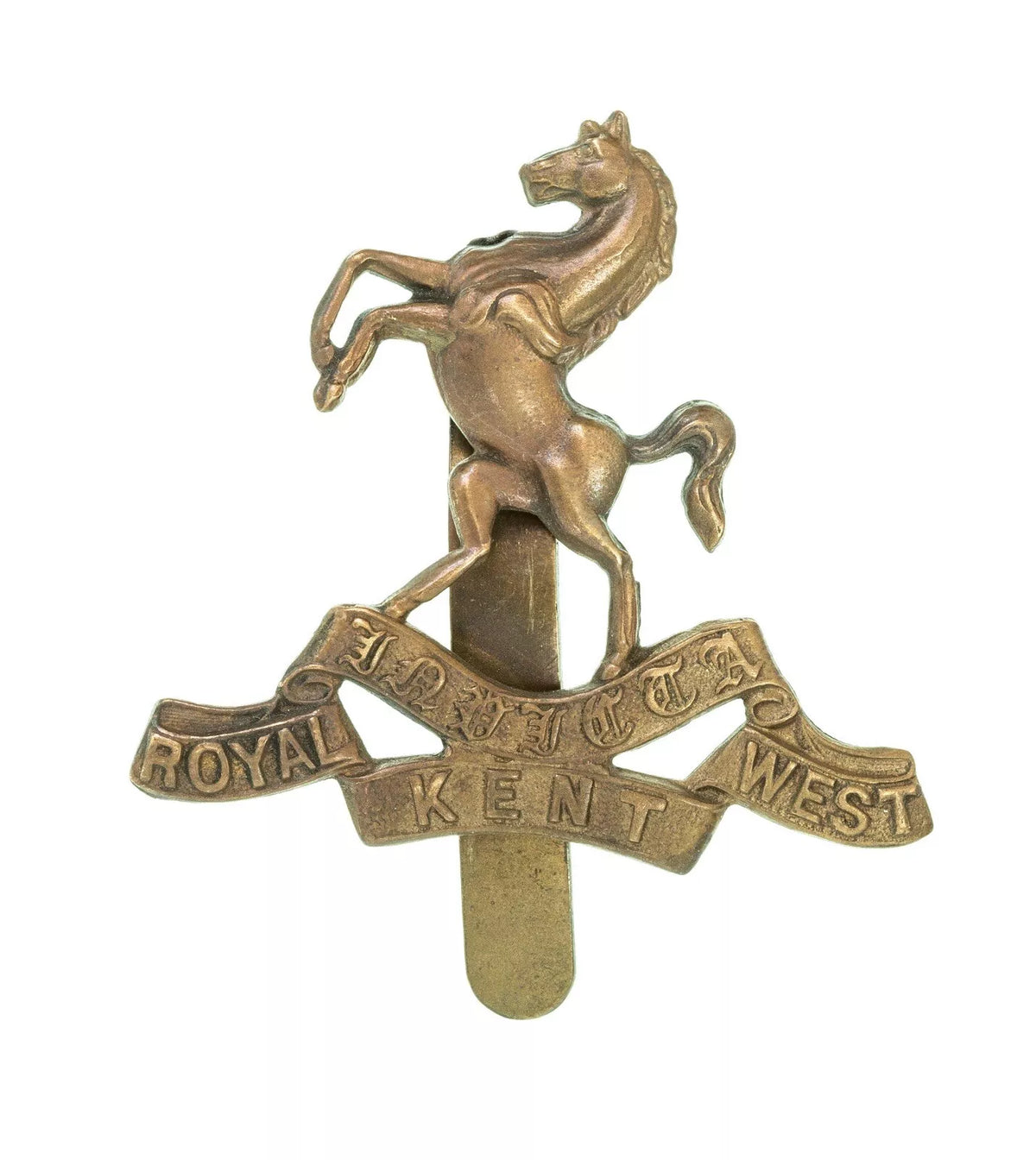 Royal West Kent Regiment Cap Badge Brass Metal