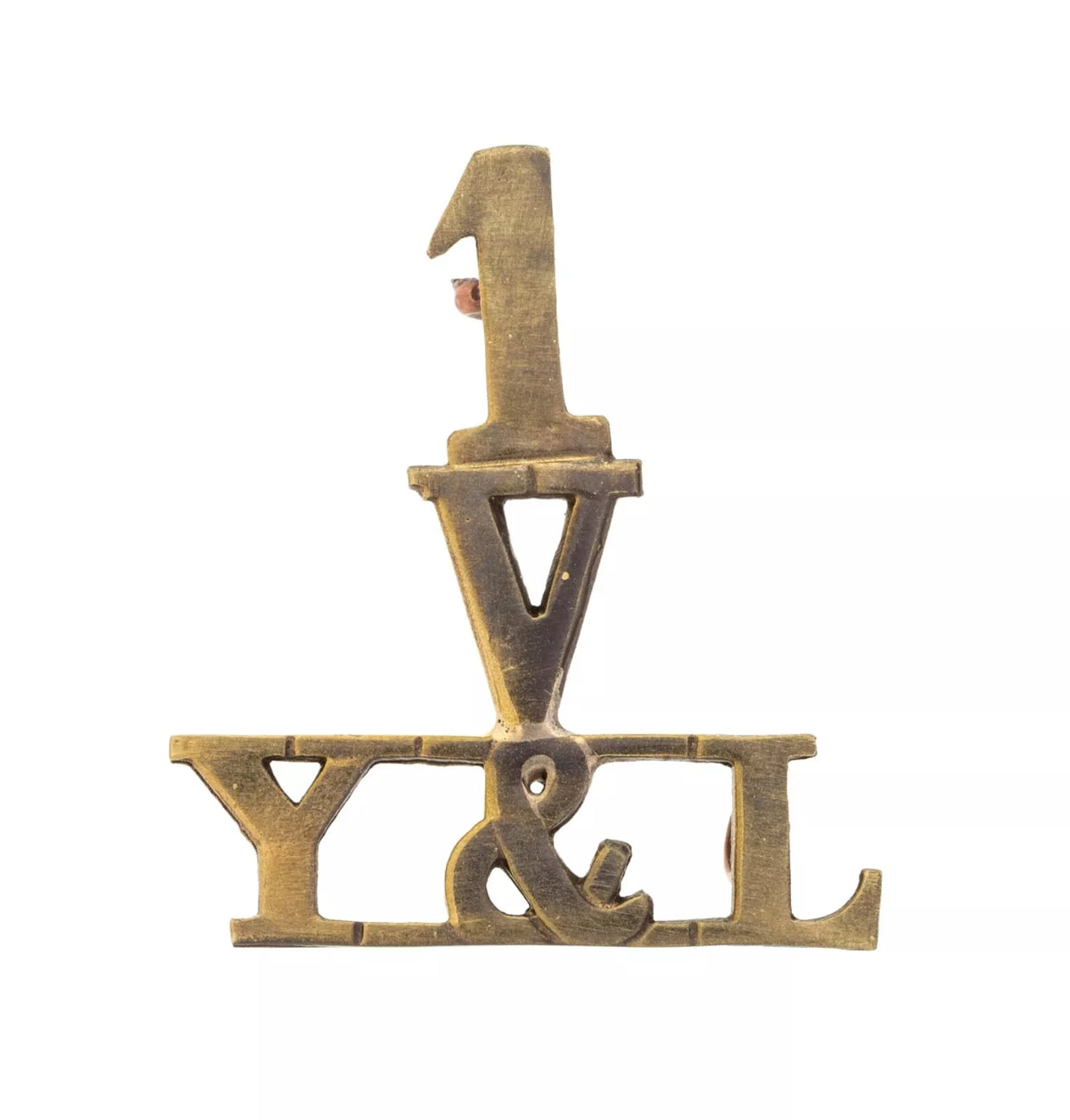 1.Volunteers Y&L Shoulder Title Brass Metal