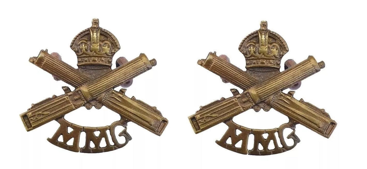 Machine Gun Corps MMG Collar Badges Brass Metal