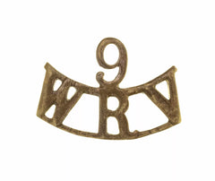 9 West Riding Volunteers Shoulder Title Brass Metal