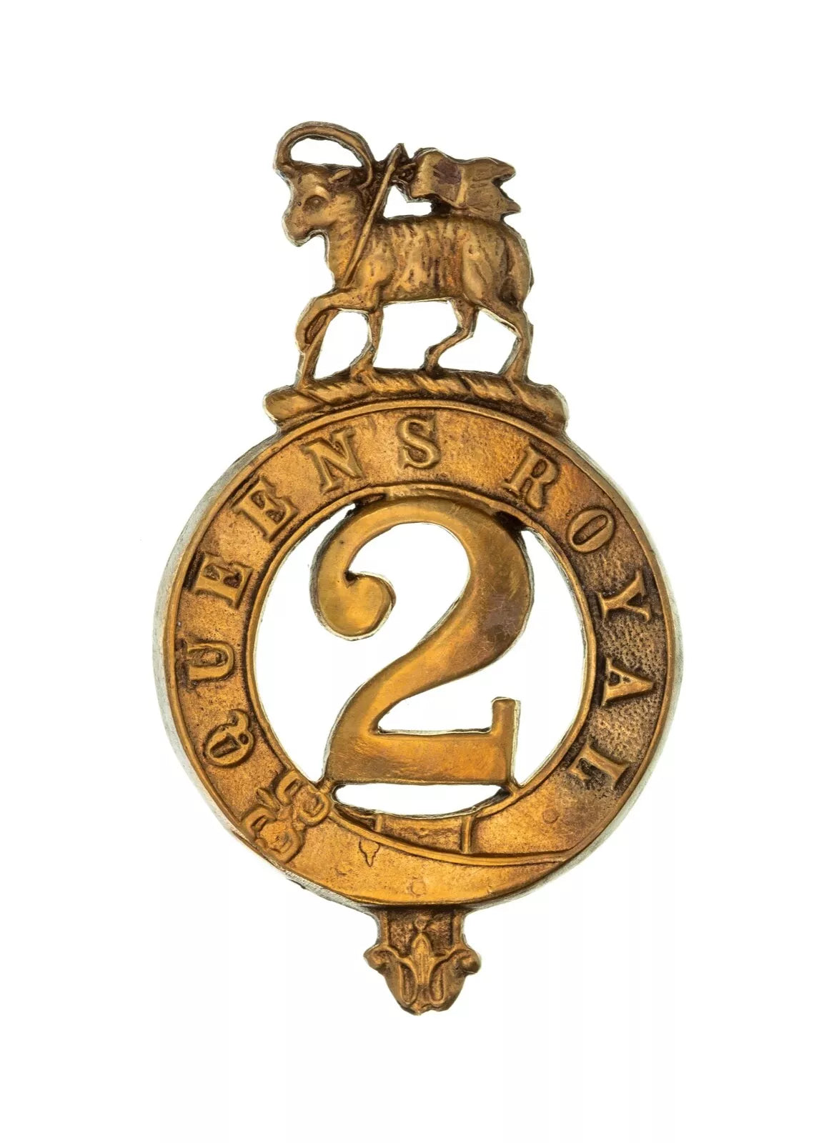 2nd West Surrey Glengarry Badge Brass Metal