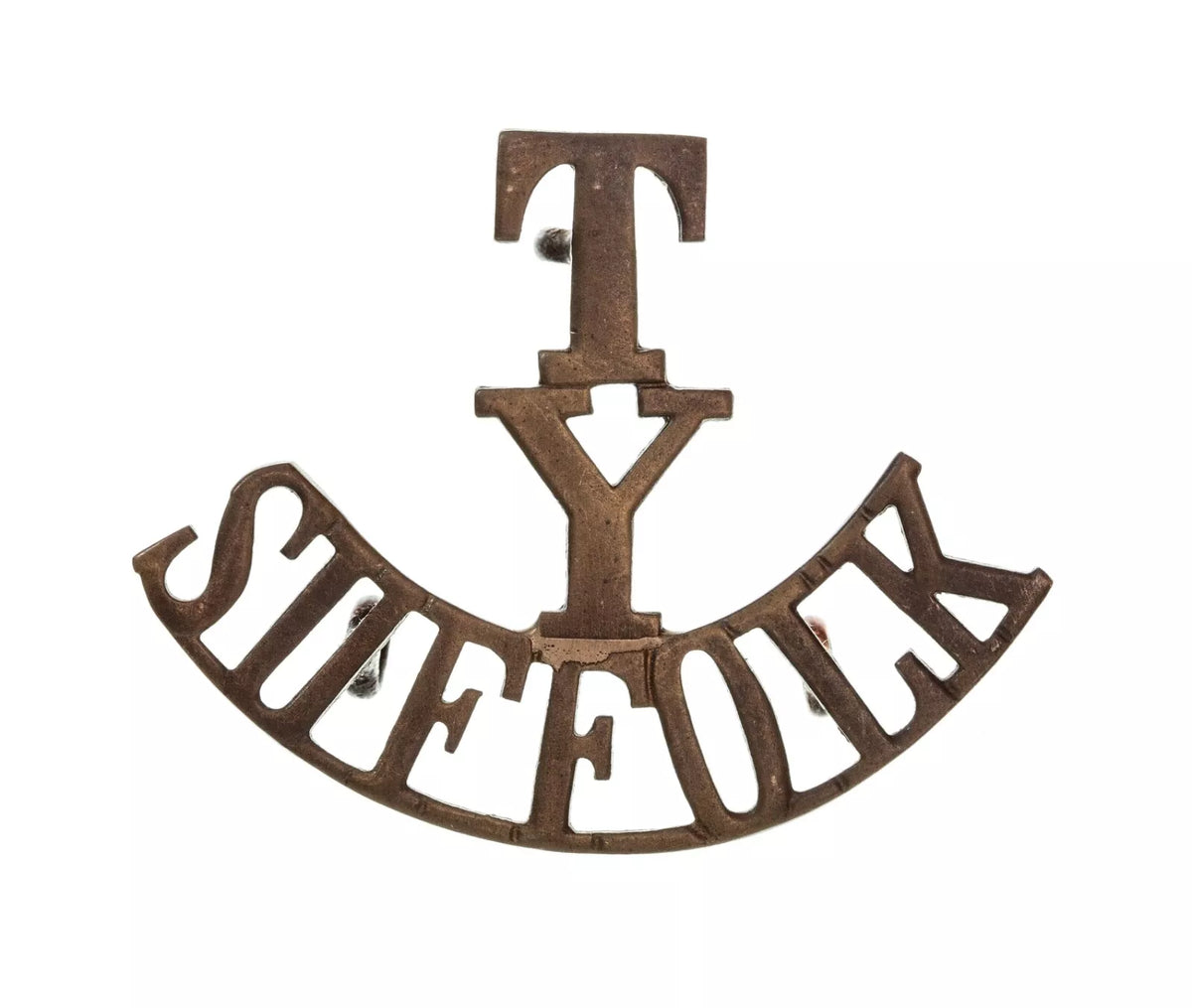 T.Y Suffolk Shoulder Title Brass Metal