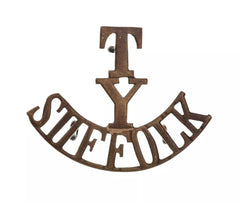T.Y Suffolk Shoulder Title Brass Metal