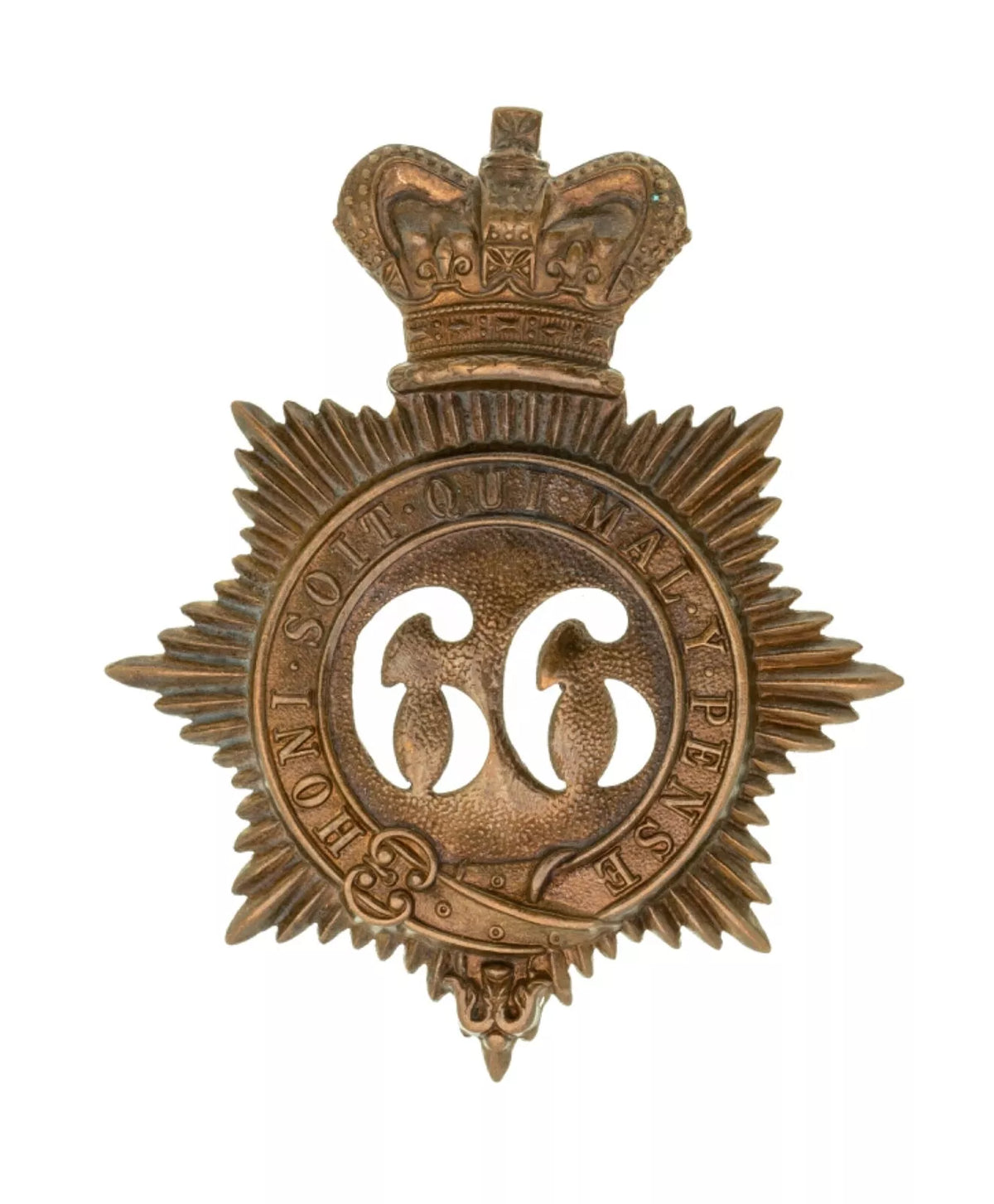 66th Berkshire 2nd Battalion Regiment Quilted Shako Plate Brass Metal