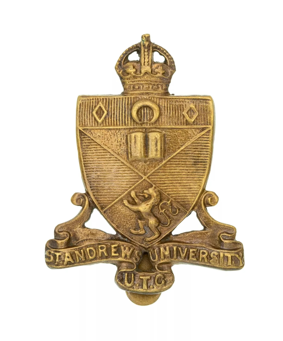 St Andrews University O.T.C Cap Badge Brass Metal
