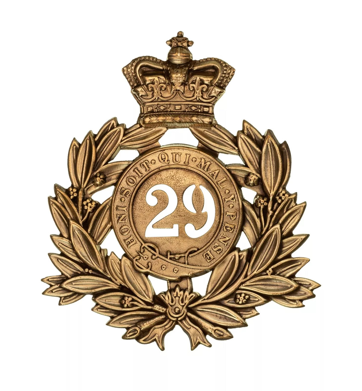 29th Worcestershire Regiment Last Shako Plate Brass Metal