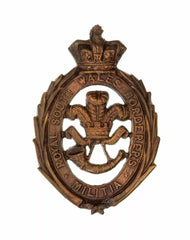 South Wales Borders Militia Cut Out Cap Badge Brass Metal