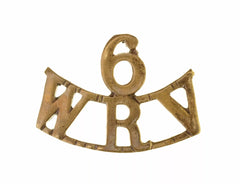 6 West Riding Volunteers Shoulder Title Brass Metal